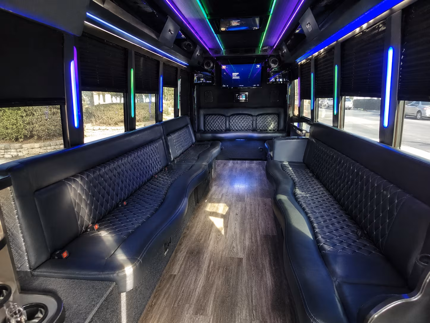 aliso viejo 15 passenger party bus interior