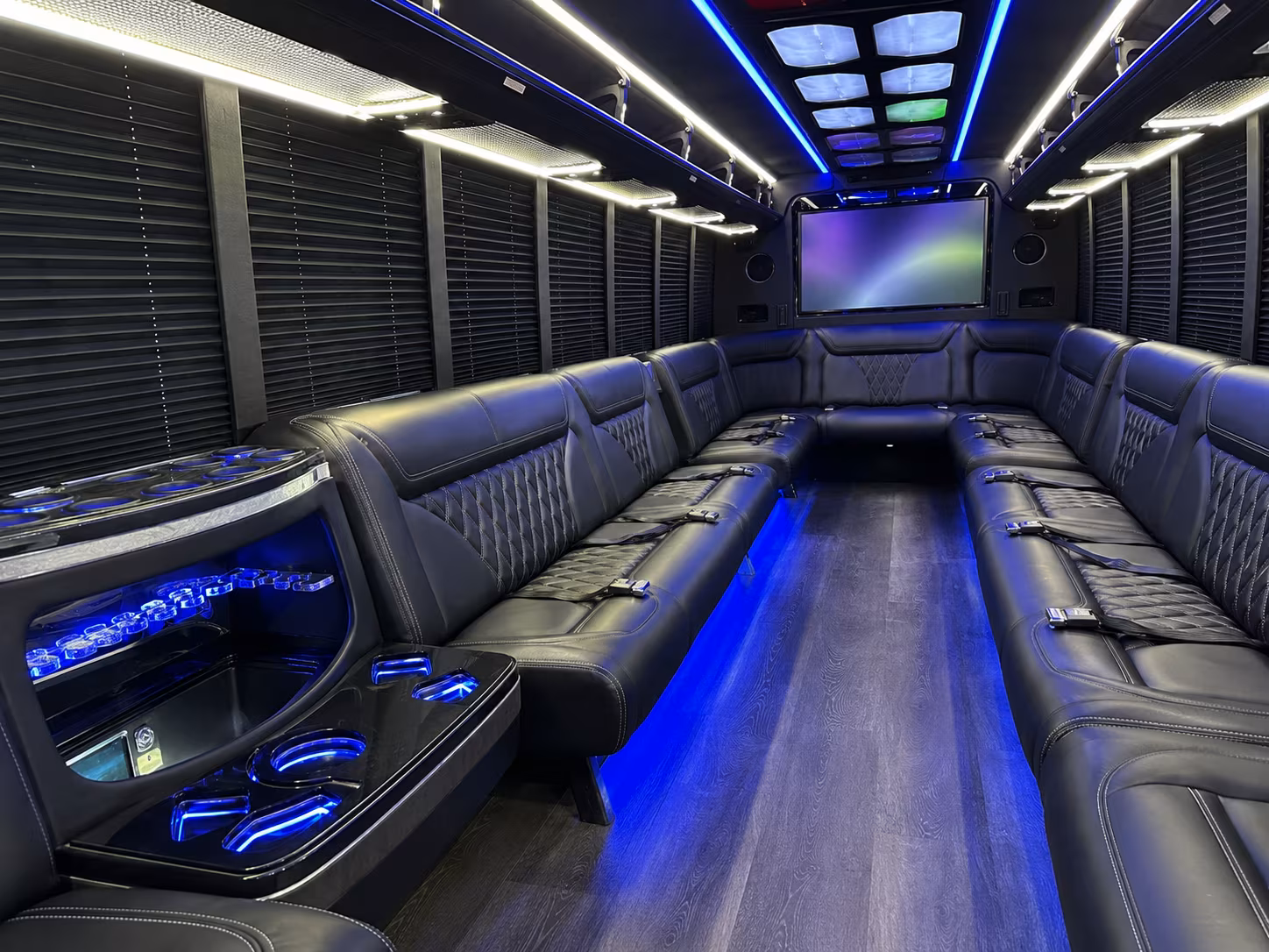 aliso viejo 20 passenger party bus inside
