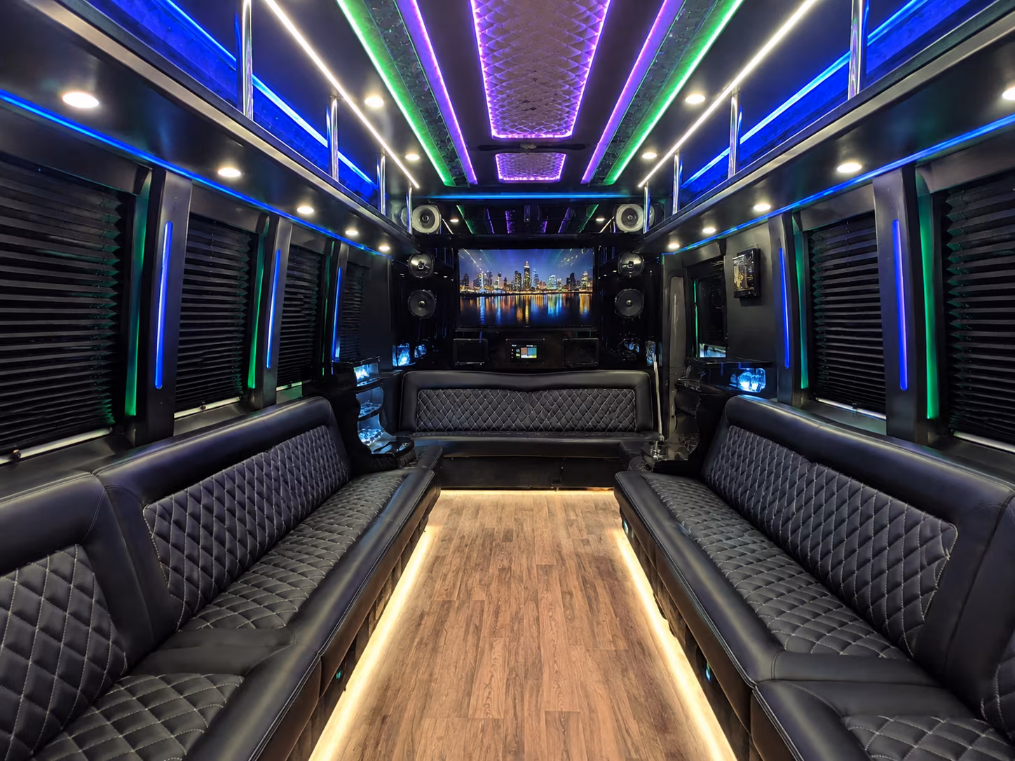 aliso viejo 25 passenger party bus interior