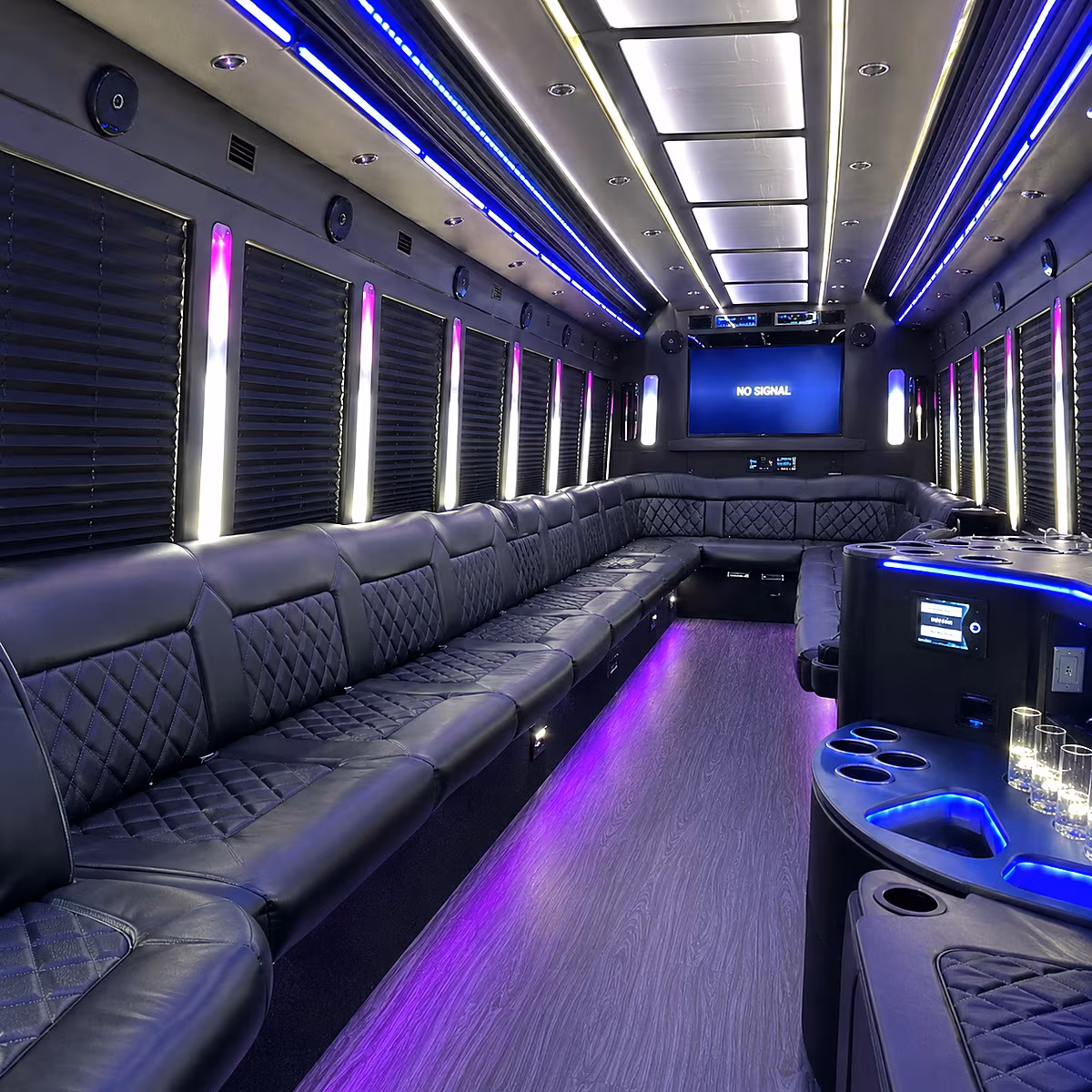 aliso viejo 30 passenger party bus inside
