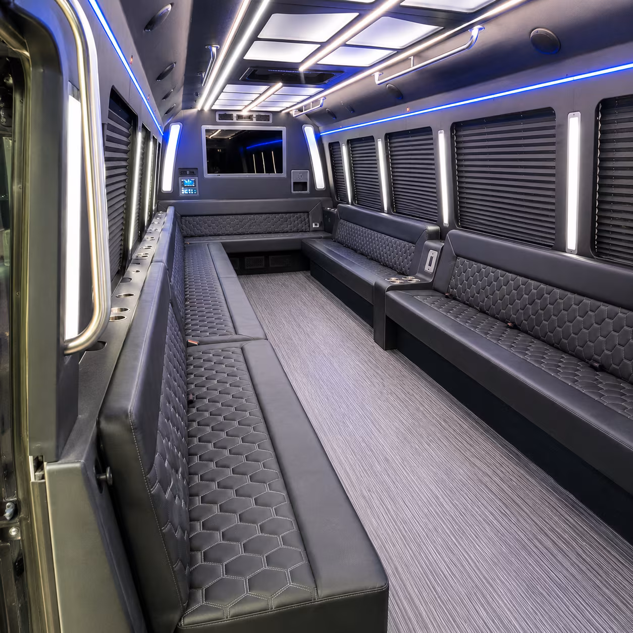 aliso viejo 40 passenger party bus interior