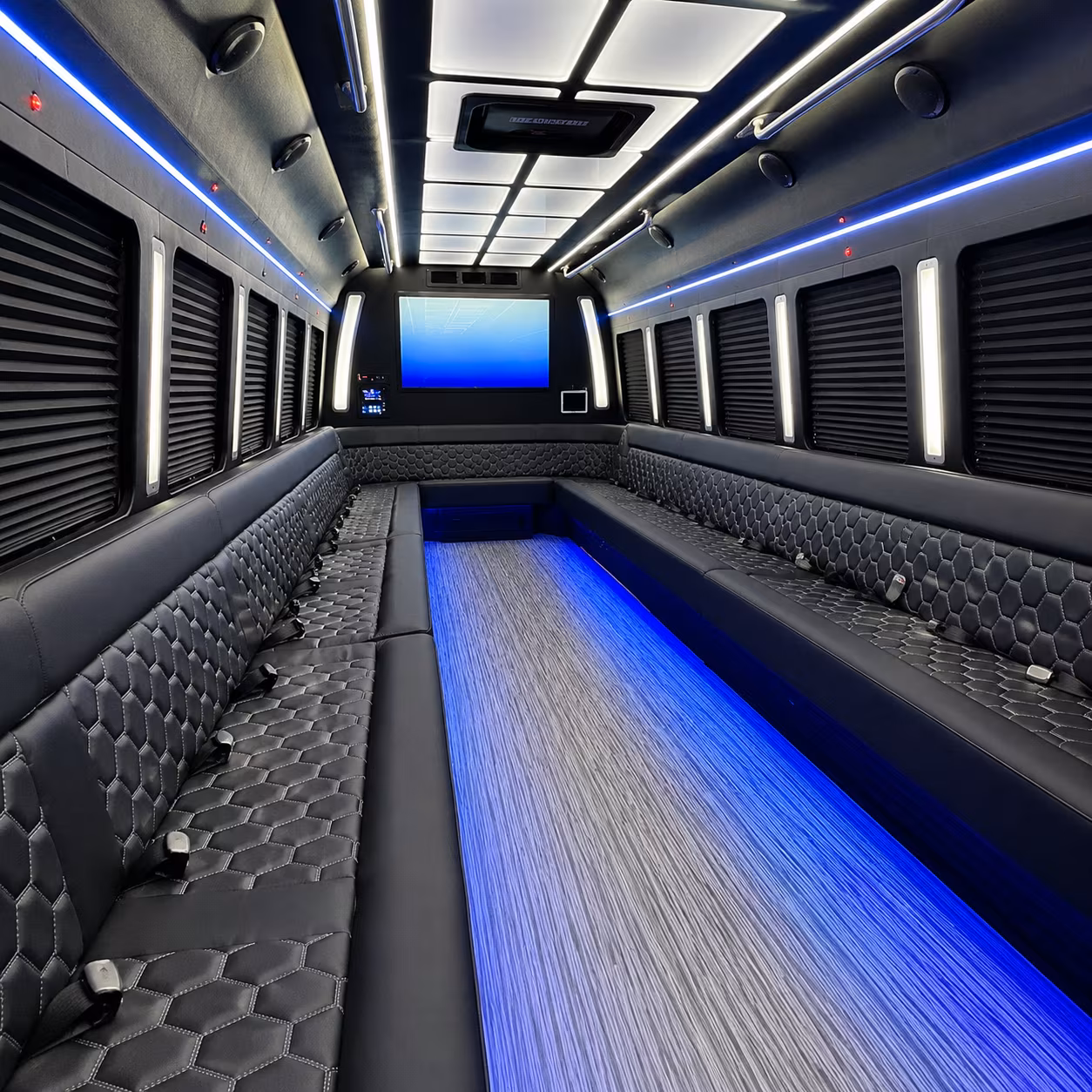 aliso viejo 50 passenger party bus inside