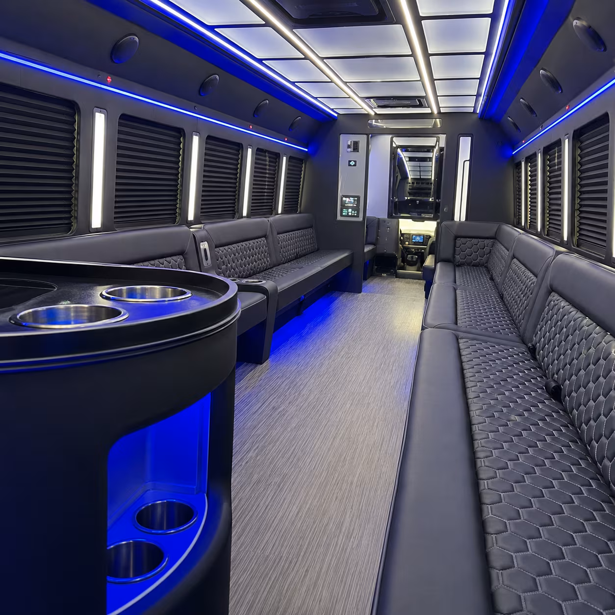 aliso viejo party bus rental interior