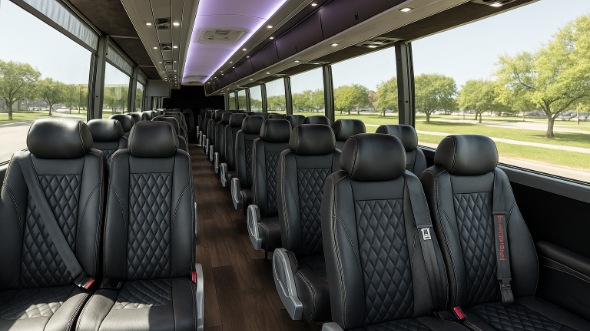 Interior of Charter Bus Company Newport Beach's 18 Passenger Minibus in Newport Beach