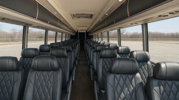 Interior of Charter Bus Company Irvine's 50 Passenger Charter Bus in Irvine