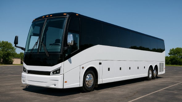 Exterior of Charter Bus Company Mission Viejo's 50 Passenger Charter Bus in Mission Viejo