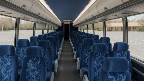 Interior of Charter Bus Company Laguna Niguel's 56 Passenger Charter Bus in Laguna Niguel